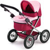Trendy Pram Stroller for Toy Baby Dolls in Red/Pink - Doll Accessories - 4 - thumbnail