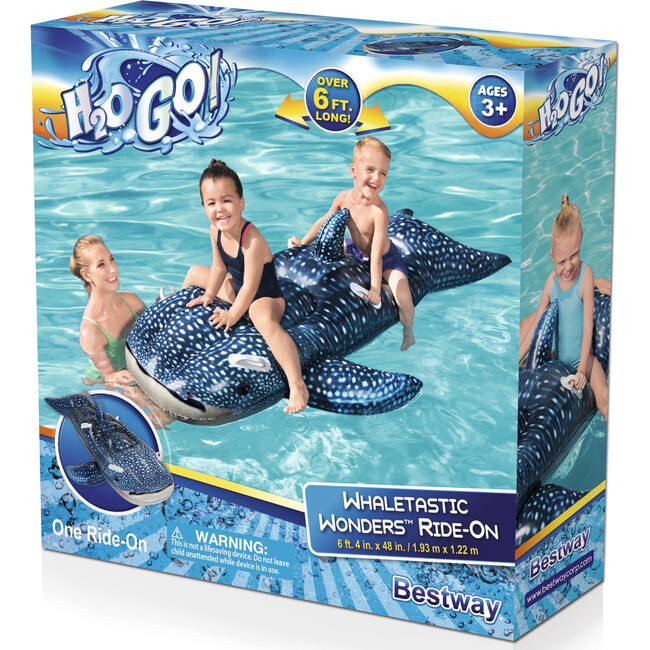 6'4" x 48" Whaletastic Wonders Inflatable Ride On Water Float - Pool Floats - 7