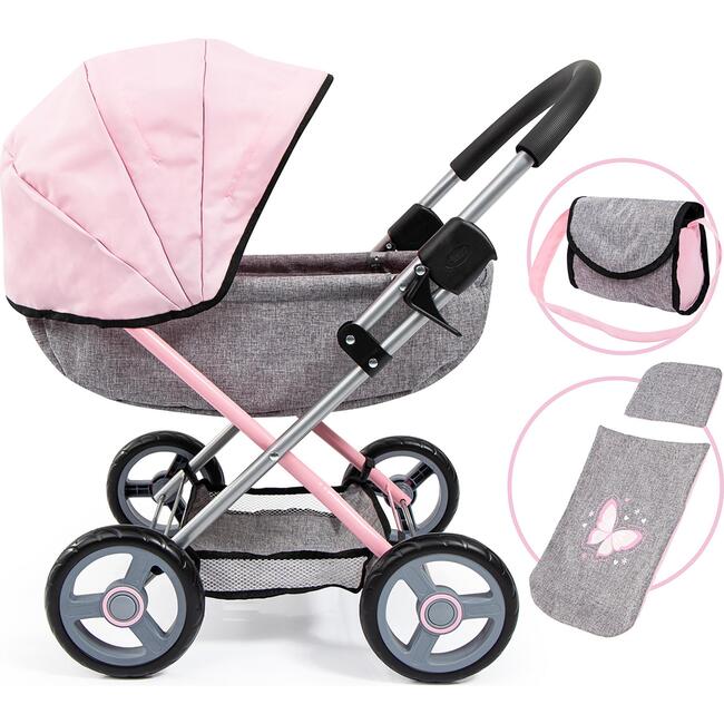 4-in-1 Toy Baby Doll Pram Stroller Cosy Set