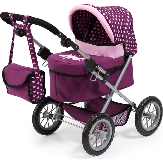 Design Dolls: Trendy Pram in Burgundy/Pink