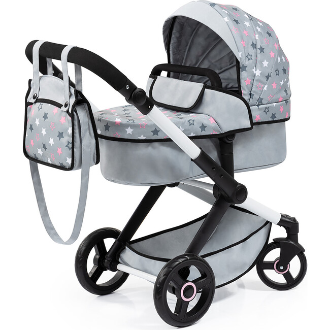 Design Dolls: Pram Xeo Set in Grey/Pink