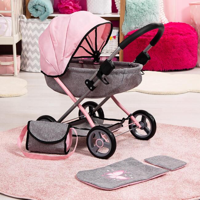4-in-1 Toy Baby Doll Pram Stroller Cosy Set - Doll Accessories - 2
