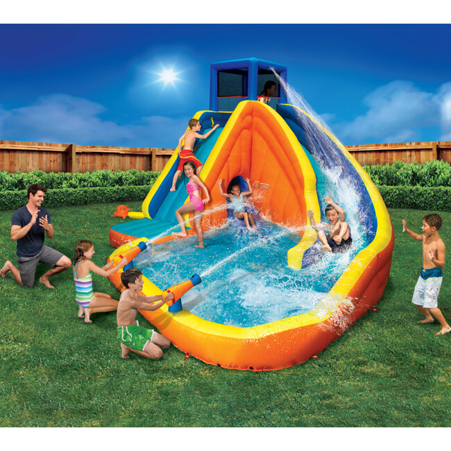 Sidewinder Falls Inflatable Water Park with Slide and Water Cannons - Lawn Water Slides - 2