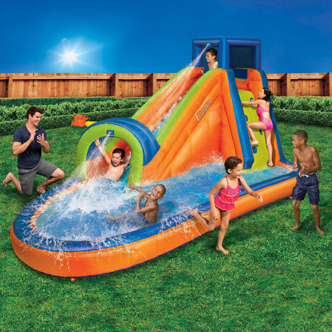 Pipeline Water Park- Inflatable Outdoor Backyard Water Slide Splash Toy - Lawn Water Slides - 2
