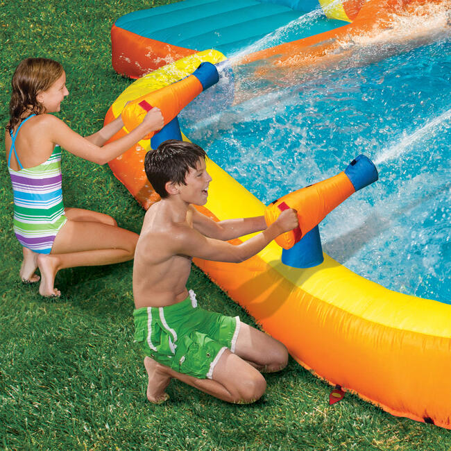 Sidewinder Falls Inflatable Water Park with Slide and Water Cannons - Lawn Water Slides - 4
