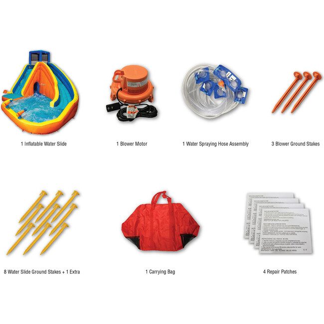 Sidewinder Falls Inflatable Water Park with Slide and Water Cannons - Lawn Water Slides - 9