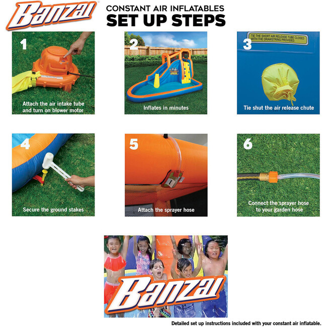 Sidewinder Falls Inflatable Water Park with Slide and Water Cannons - Lawn Water Slides - 10