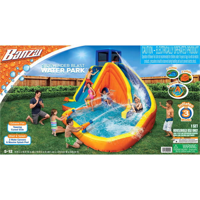 Sidewinder Falls Inflatable Water Park with Slide and Water Cannons - Lawn Water Slides - 12