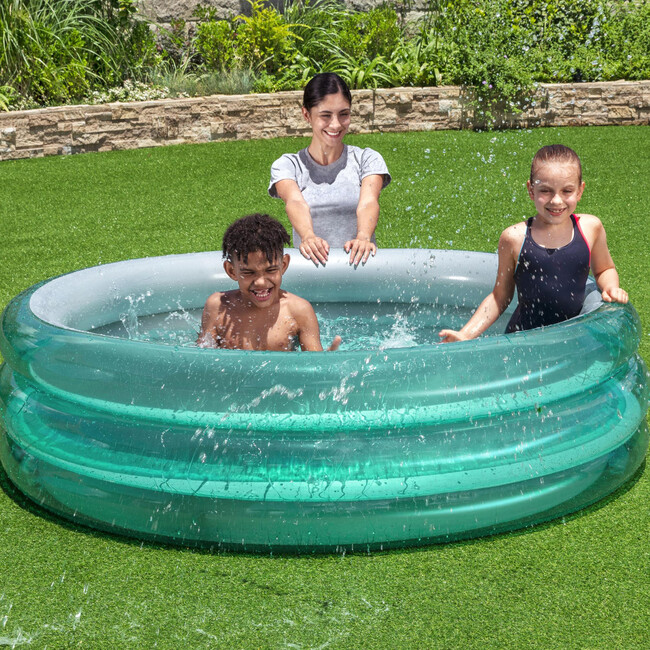 H2OGO! Big Metallic 3-Ring Inflatable Play Pool - 5’7” Diameter - Outdoor Games - 3