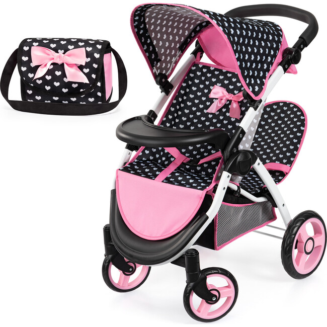 Bayer Design Dolls: Twin Star Stroller - Black, Pink, Heart