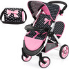Bayer Design Dolls: Twin Star Stroller - Black, Pink, Heart - Doll Accessories - 1 - thumbnail