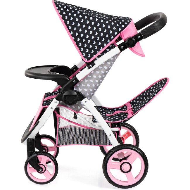 Bayer Design Dolls: Twin Star Stroller - Black, Pink, Heart - Doll Accessories - 3