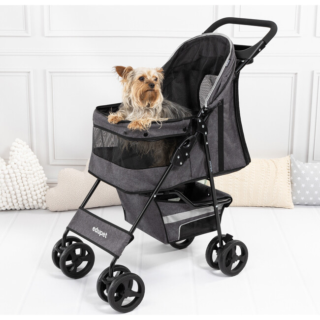 Edupet: Pet Stroller: Gy/Bk - 33lb Capacity - Doll Accessories - 4