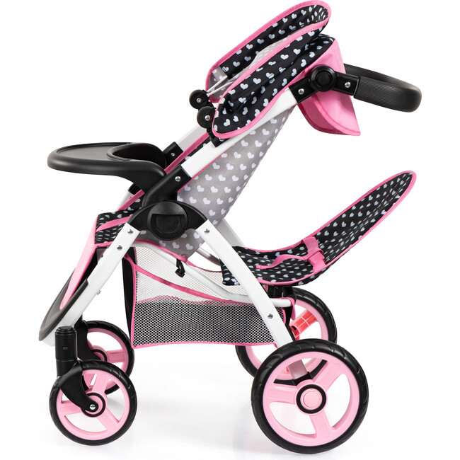 Bayer Design Dolls: Twin Star Stroller - Black, Pink, Heart - Doll Accessories - 4