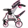 Bayer Design Dolls: Twin Star Stroller - Black, Pink, Heart - Doll Accessories - 4