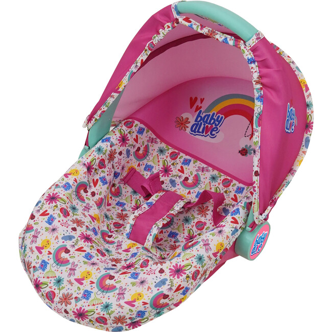 Baby Alive Deluxe Doll Car Seat - Pink & Rainbow - Doll Accessories - 1