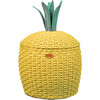 Pineapple Handcrafted Rattan Storage Basket With Removable Lining, Yellow - Storage Baskets - 1 - thumbnail