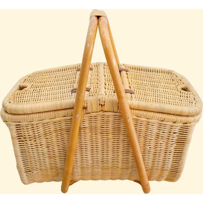 Aurelie Picnic Basket Handcrafted Rattan with vegan leather details - Storage Baskets - 6