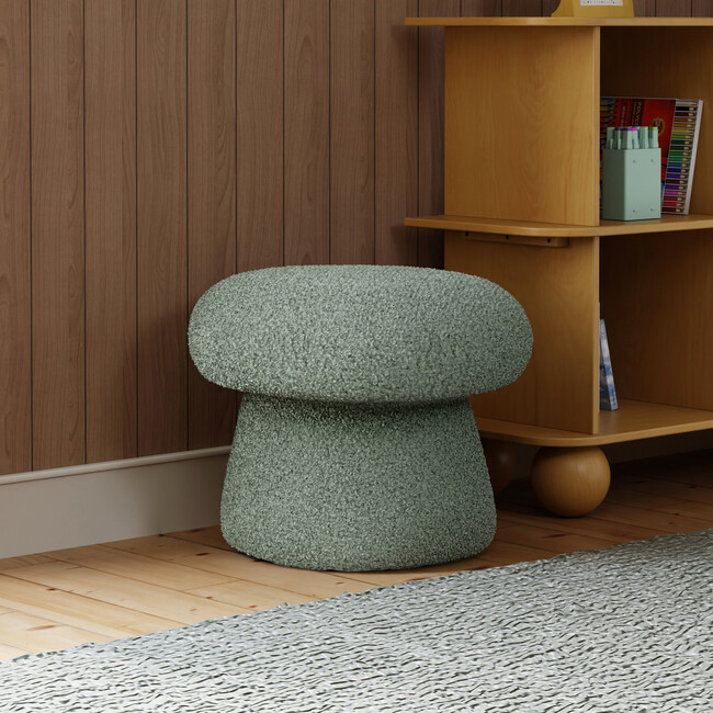 Mushroom Pouf in Sage Teddy Loop