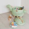 Dinosaur Handcrafted Rattan Storage Basket, Green, Medium - Storage Baskets - 3