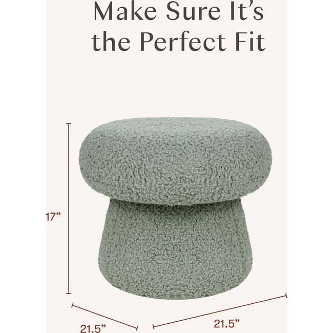 Mushroom Pouf in Sage Teddy Loop - Ottomans - 5