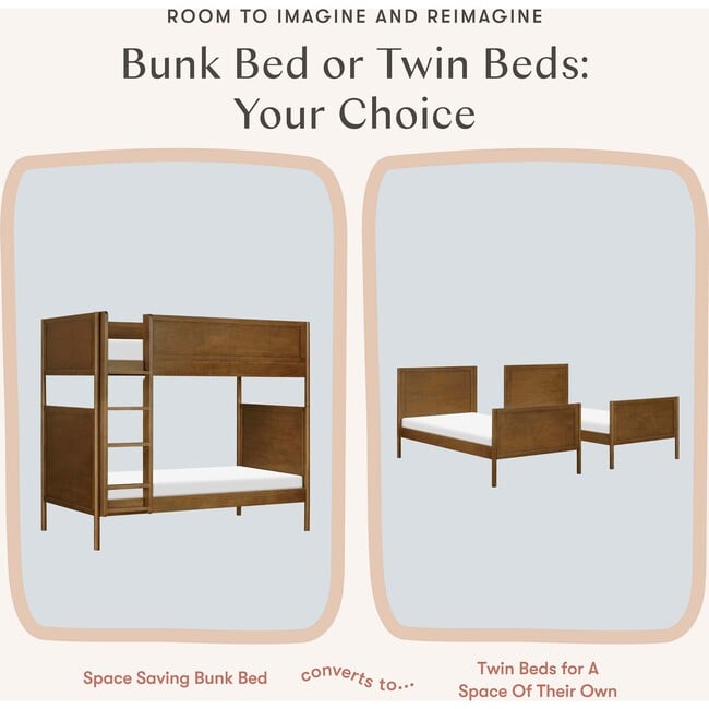Bondi Convertible Bunk Bed in Natural Walnut - Beds - 6