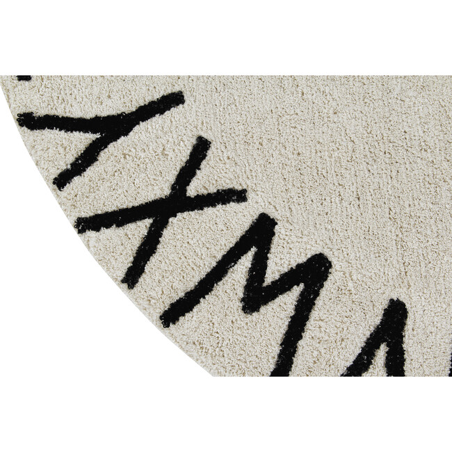 ABC Round Washable Rug, Black/Natural - Rugs - 2