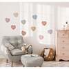 Peel & Stick Fabric Wall Stickers, Affirmation Hearts Muted - Wall Décor - 1 - thumbnail