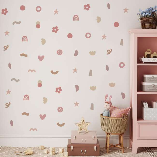 Peel & Stick Fabric Wall Stickers, Abstract Girly
