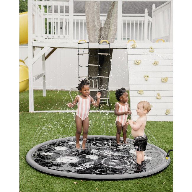 Splash Pad, Black Monochrome Smiley - Water Toys - 4