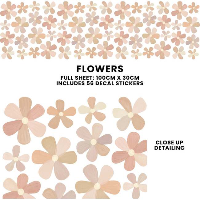 Peel & Stick Fabric Wall Stickers, Flowers - Wall Décor - 4