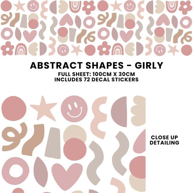 Peel & Stick Fabric Wall Stickers, Abstract Girly - Wall Décor - 4