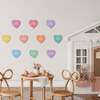 Peel & Stick Fabric Wall Stickers, Affirmation Hearts Bright - Wall Décor - 3