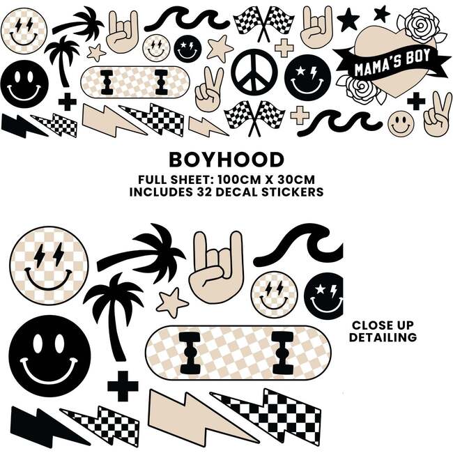 Peel & Stick Fabric Wall Stickers, Boyhood - Wall Décor - 4