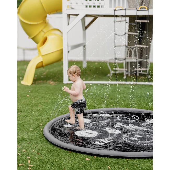 Splash Pad, Black Monochrome Smiley - Water Toys - 7