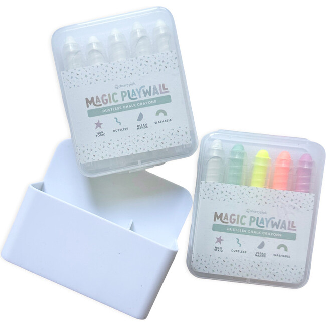 Bundle, 5pk Chalk + Magnetic Holder, White