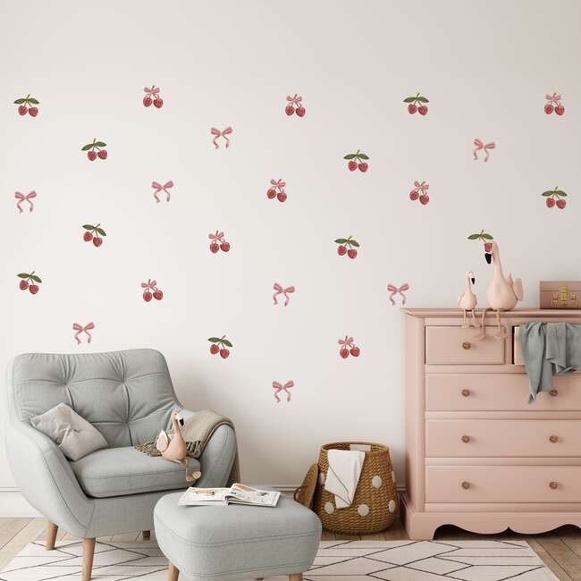 Peel & Stick Fabric Wall Stickers, Cherries - Wall Décor - 5