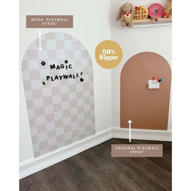 Mega Playwall, Neutral Check - Wall Décor - 3