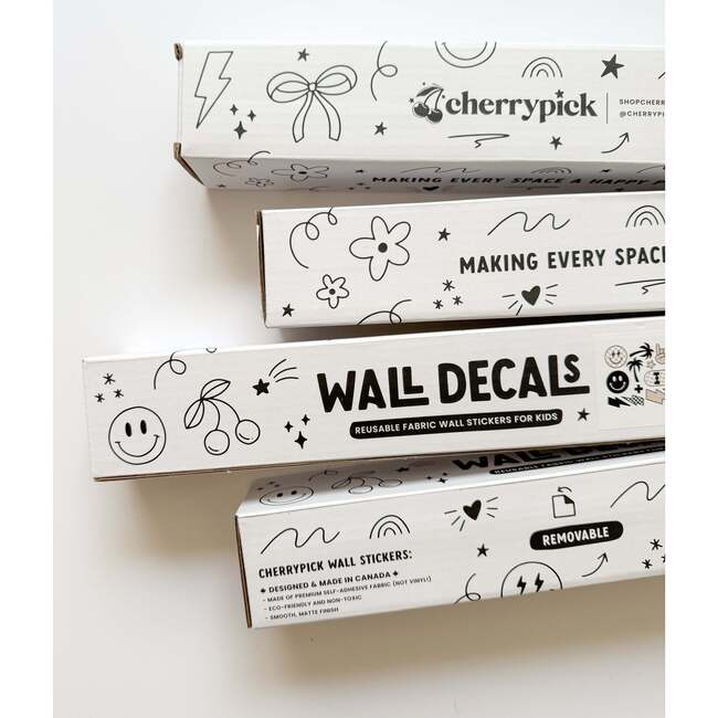 Peel & Stick Fabric Wall Stickers, Affirmation Hearts Muted - Wall Décor - 6