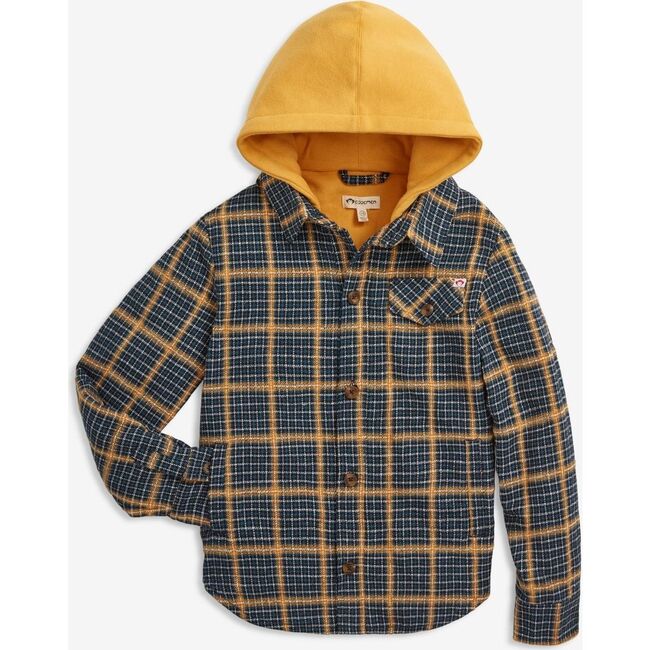 Glen Hooded Shirt, Evergreen Check