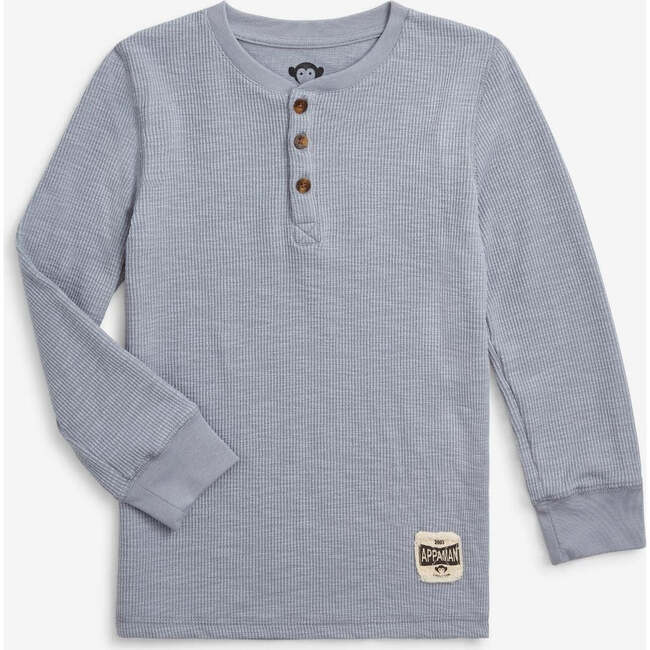 Craftsman Thermal Henley, Dusty Blue