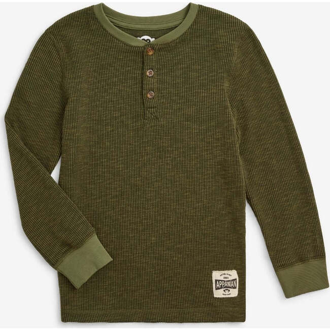 Craftsman Thermal Henley, Dark Olive