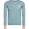 Uil Merino longsleeve "Elo", Ice blue / Sunset rose - Shirts - 1 - thumbnail