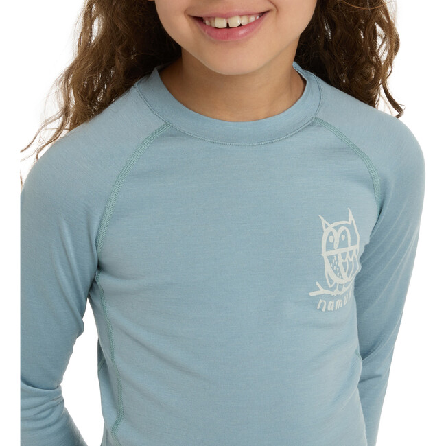 Uil Merino longsleeve "Elo", Ice blue / Sunset rose - Shirts - 5