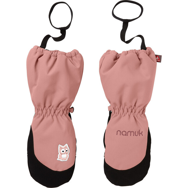 Statement mittens, Dark rose