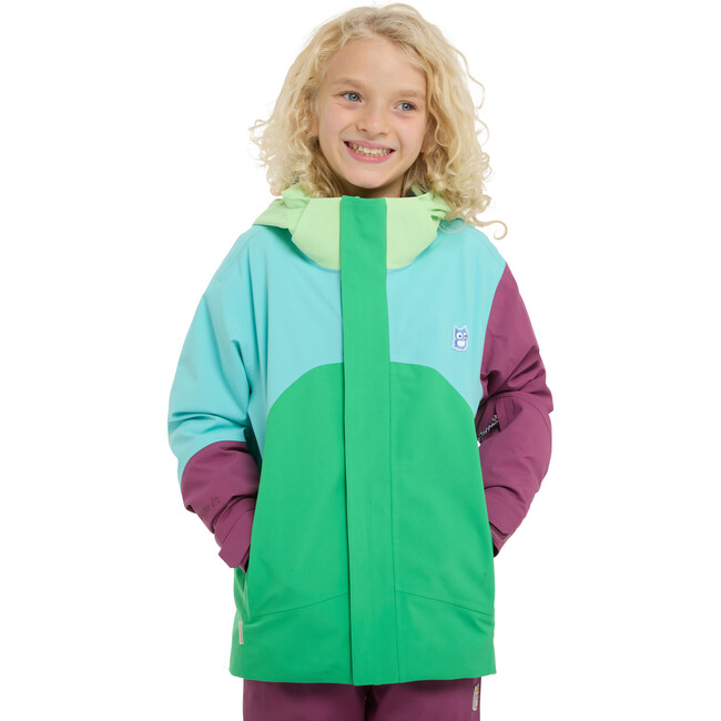 Neve snow jacket, Rana green / Manbali blue - Jackets - 2