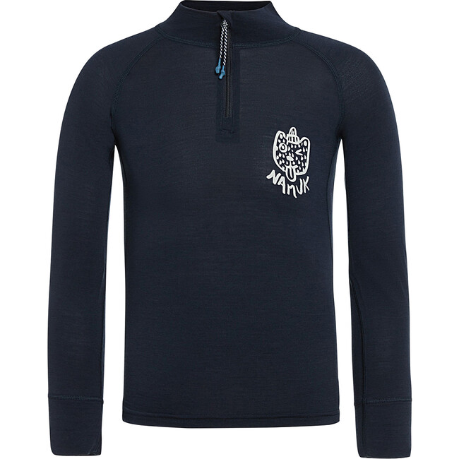 Honu Merino half-zip longsleeve "Rascal", True navy