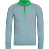 Honu Merino half-zip longsleeve "Rascal", Ice blue / Rana green - Sweatshirts - 1 - thumbnail