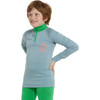 Honu Merino half-zip longsleeve "Rascal", Ice blue / Rana green - Sweatshirts - 2