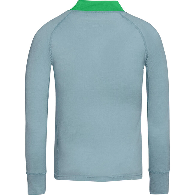 Honu Merino half-zip longsleeve "Rascal", Ice blue / Rana green - Sweatshirts - 3